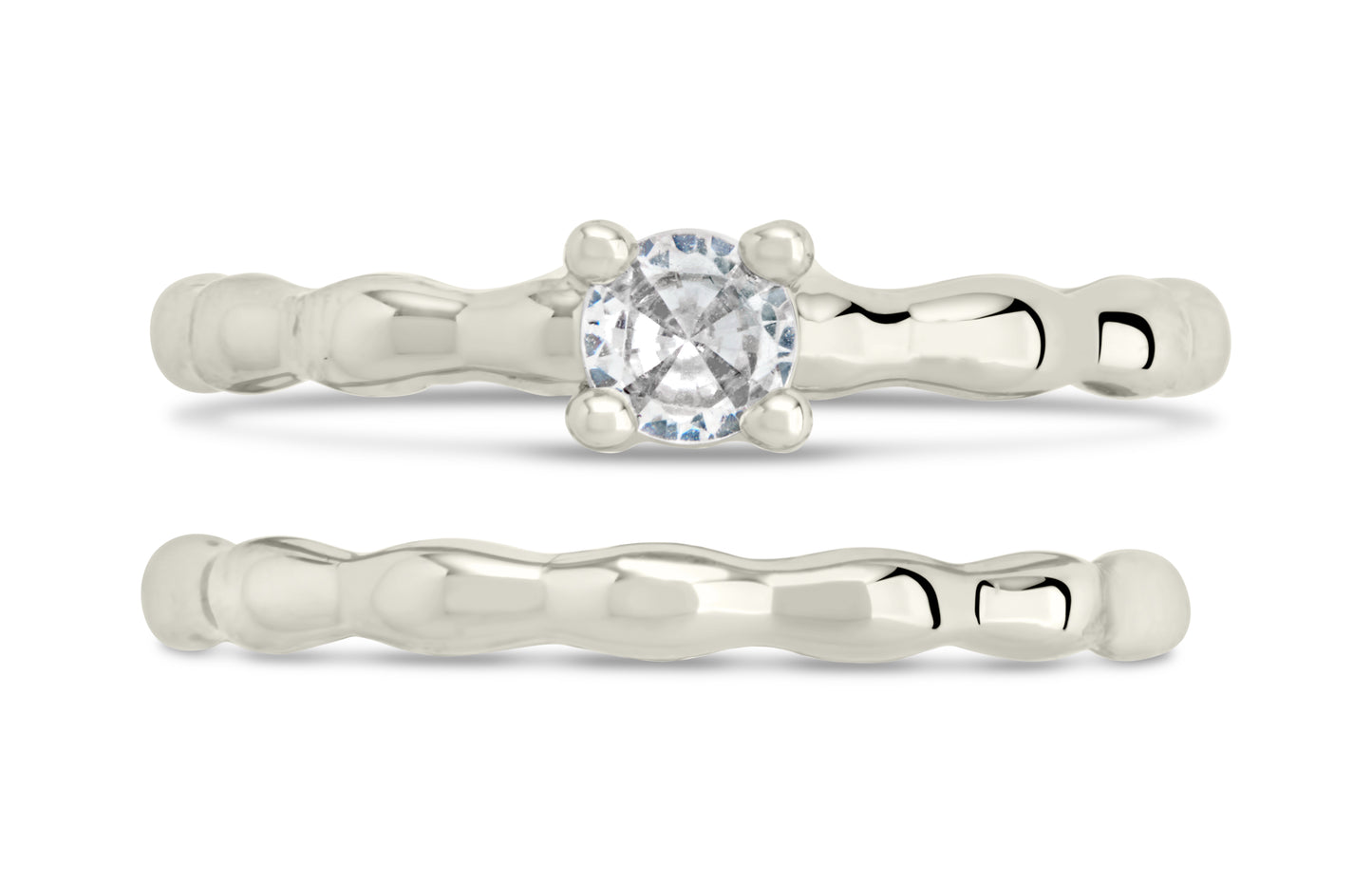 Nicola Molten CZ Band Ring Set