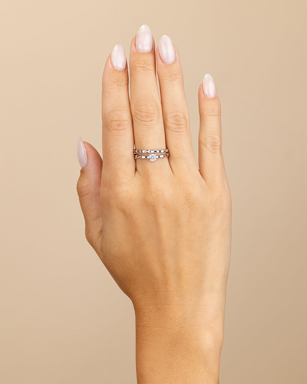 Nicola Molten CZ Band Ring Set