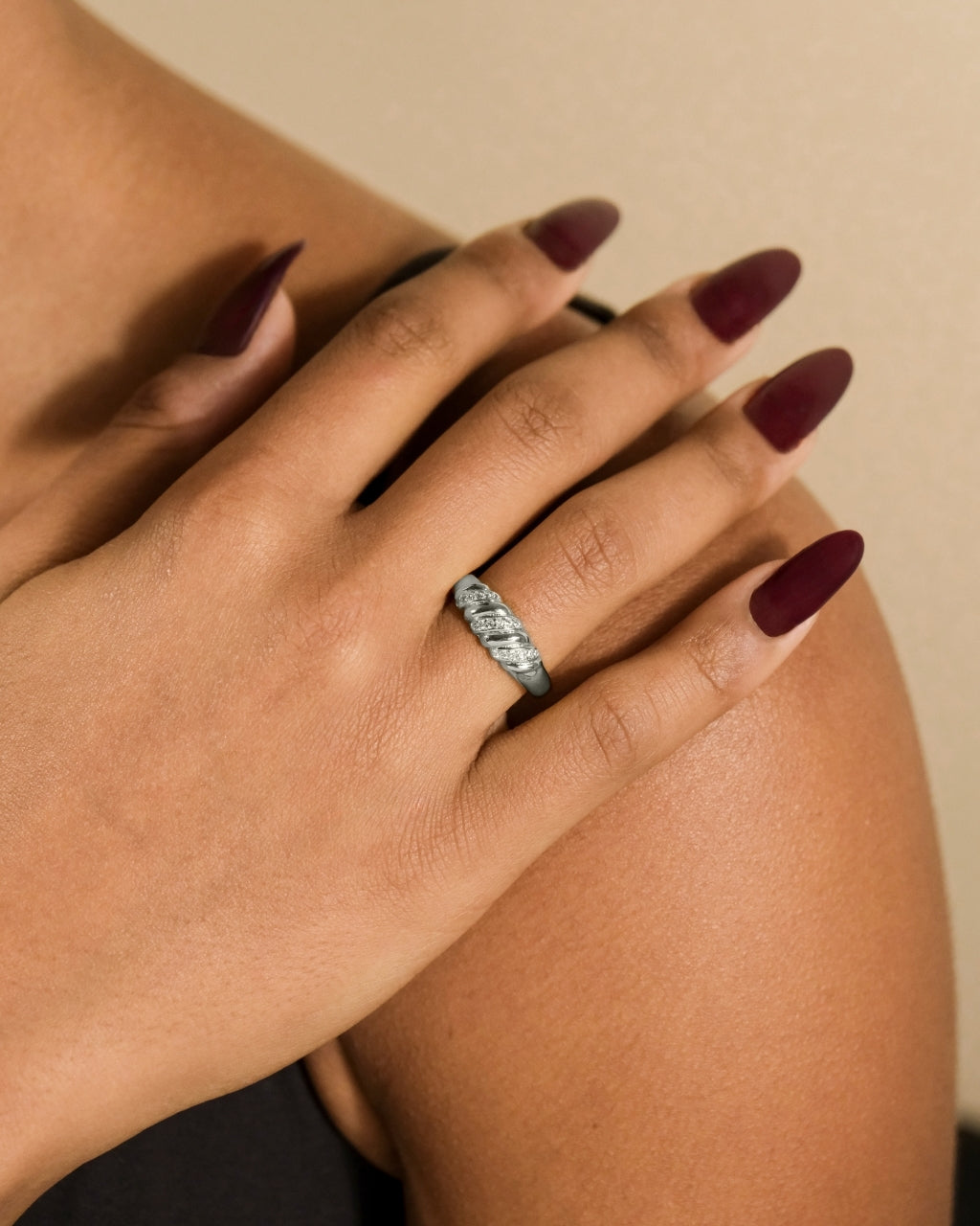 Tonya CZ Twisted Ring