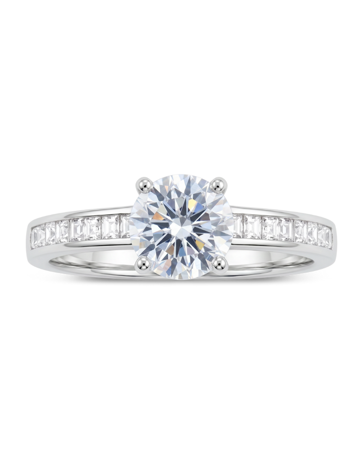 Sterling Silver Radiant CZ Engagement Ring