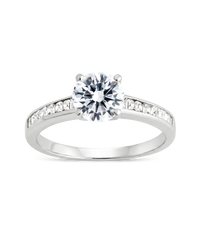 Sterling Silver Radiant CZ Engagement Ring