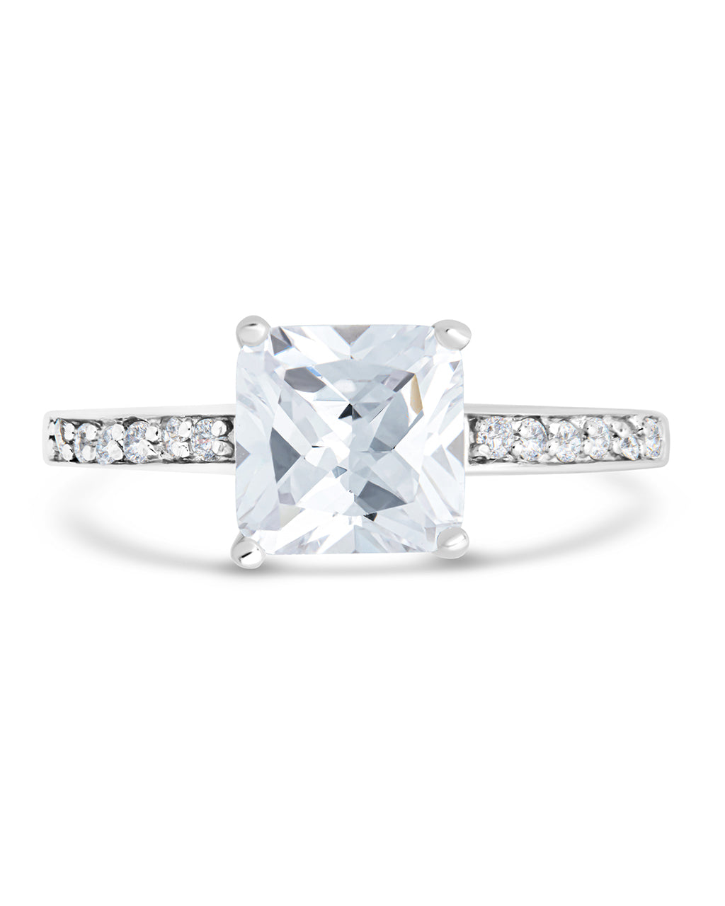 Silver Princess Cut CZ Promise Ring