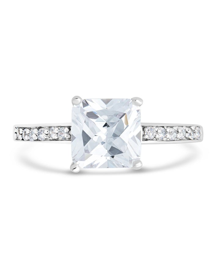 Sterling Silver Princess Cut CZ Promise Ring