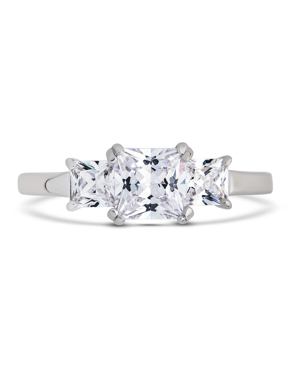 Silver Three Stone Hand Ring