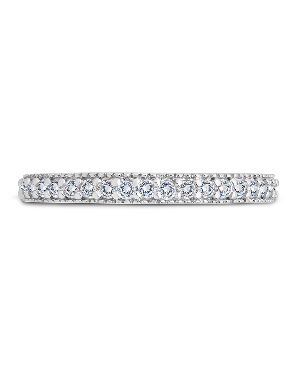 white silver thin band ring