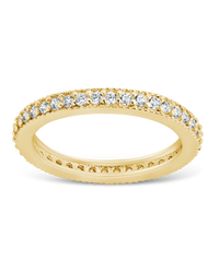 Sterling Silver 2mm Thin CZ Band Ring