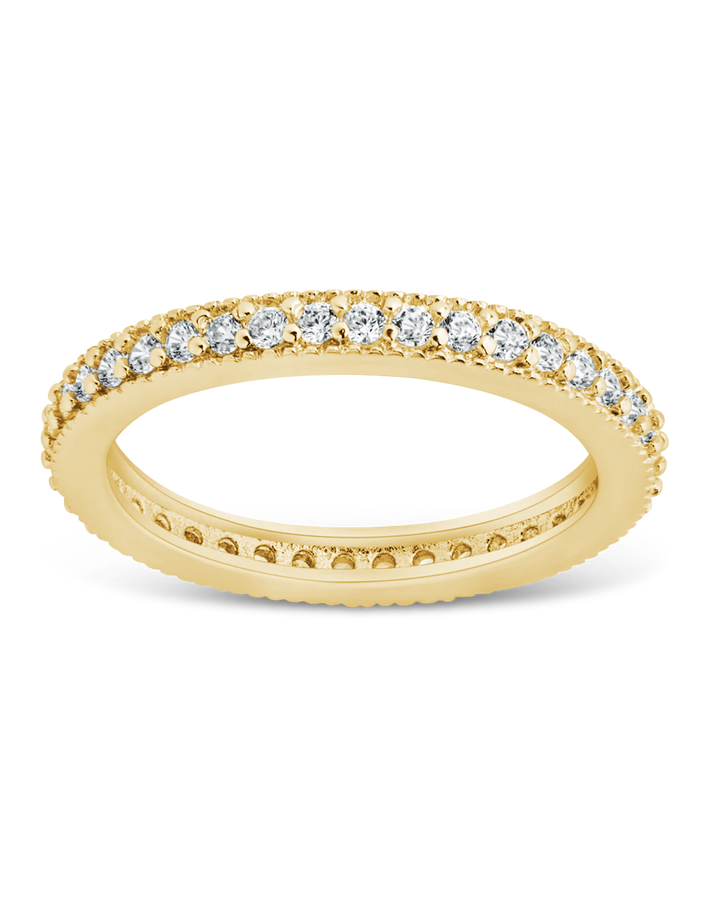 Sterling Silver Thin CZ Band Ring