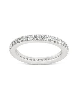 Sterling Silver 2mm Thin CZ Band Ring