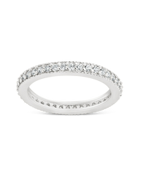 Sterling Silver 2mm Thin CZ Band Ring