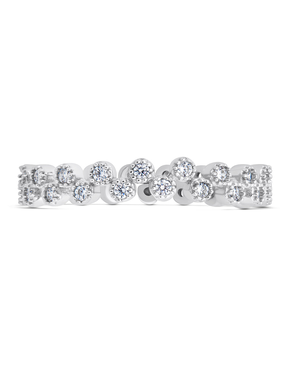 silver cz bubbles band ring