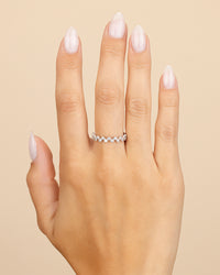Sterling Silver Cubic Zirconia Bubbles Band Ring