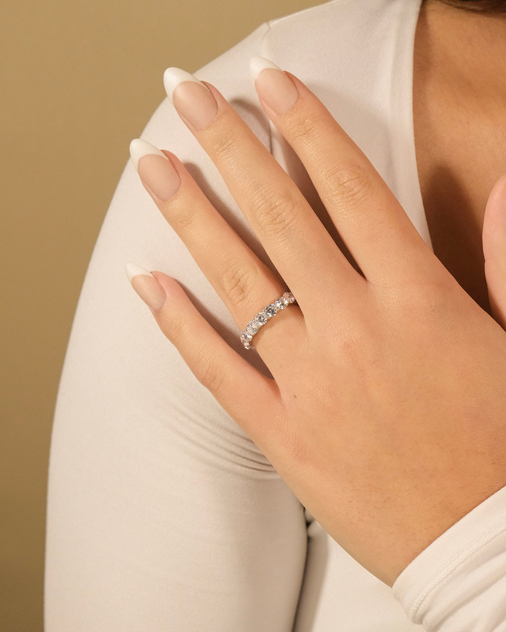 Sterling Silver CZ Eternity Band Ring