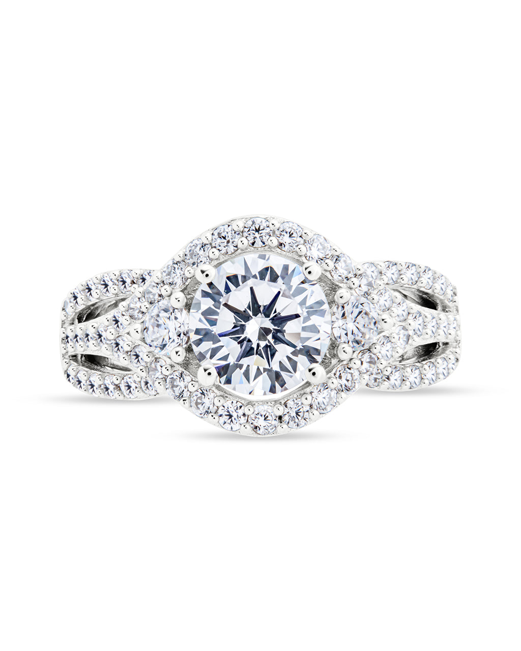 Sterling Silver Round CZ 3-Stone Ring