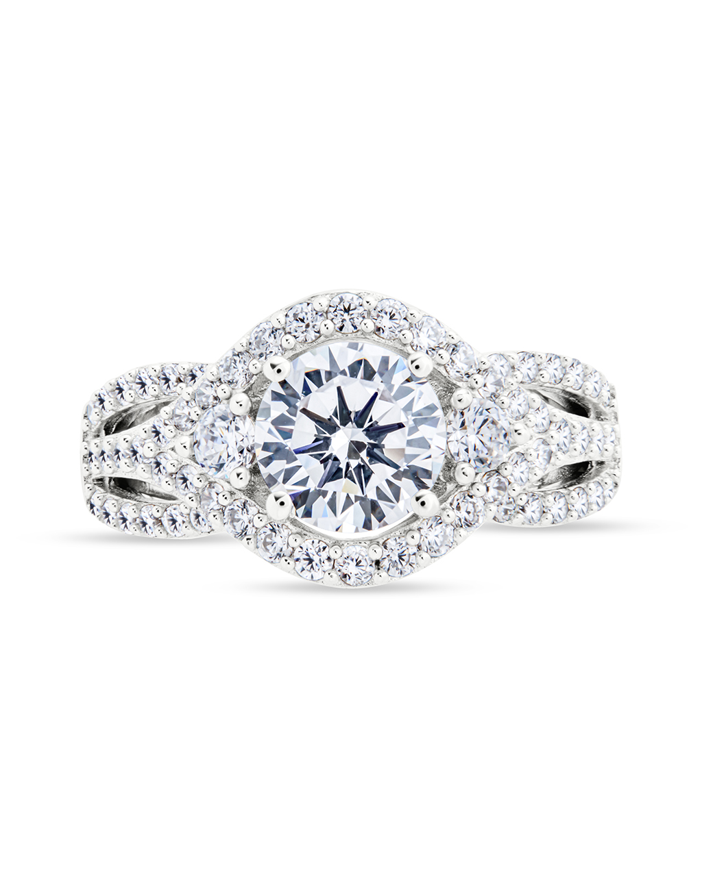 Sterling Silver Round CZ 3-Stone Ring