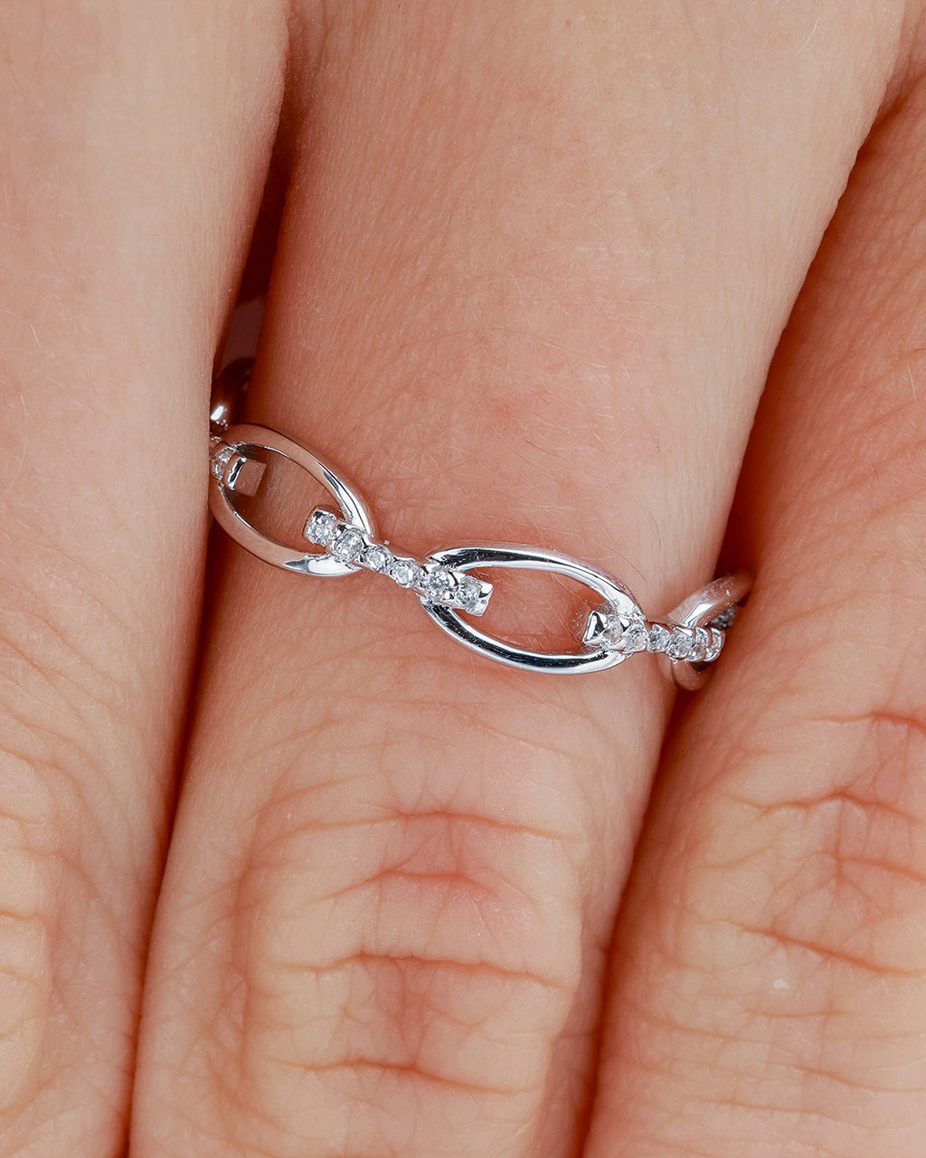 Open Chain Link CZ Ring | Sterling Silver – Sterling Forever