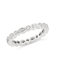 Sterling Silver CZ Bezel Band Ring