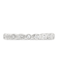 Sterling Silver CZ Bezel Band Ring