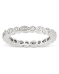 Sterling Silver CZ Bezel Band Ring
