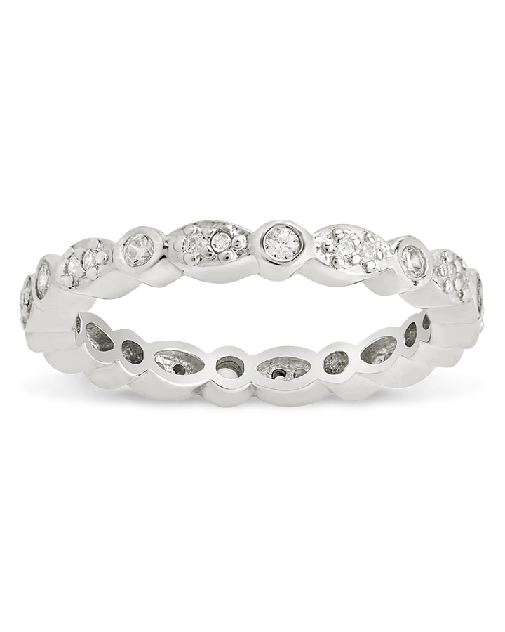 Sterling Silver CZ Bezel Band Ring