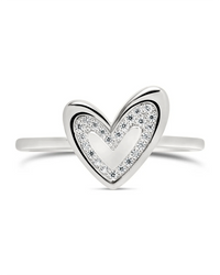 Sterling Silver Mabel CZ Heart Ring