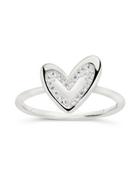 Sterling Silver Mabel CZ Heart Ring