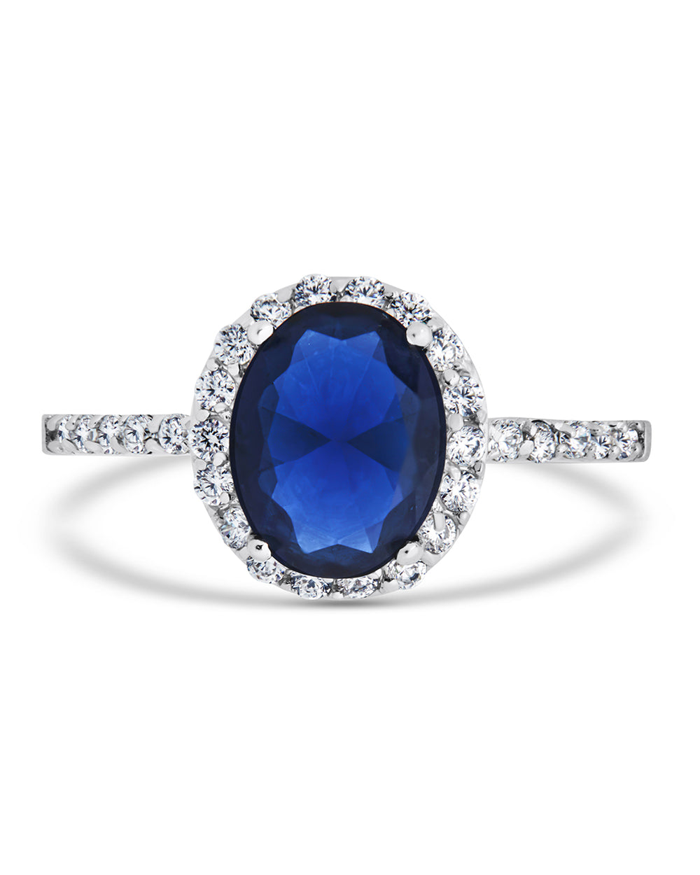 sapphire cz halo ring