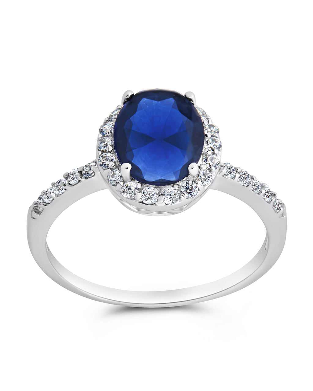 sapphire cz halo ring