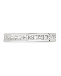 Sterling Silver Princess Eternity Wedding Band