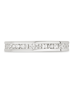 Sterling Silver Princess Eternity Wedding Band