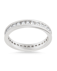 Sterling Silver Princess Eternity Wedding Band