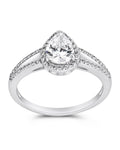 Sterling Silver CZ Pear Cut Engagement Ring - Sterling Forever