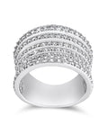 Sterling Silver CZ Multi - Row Statement Ring - Sterling Forever