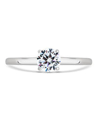 Sterling Silver 4 - Prong Brilliant Cut Promise Ring - Sterling Forever