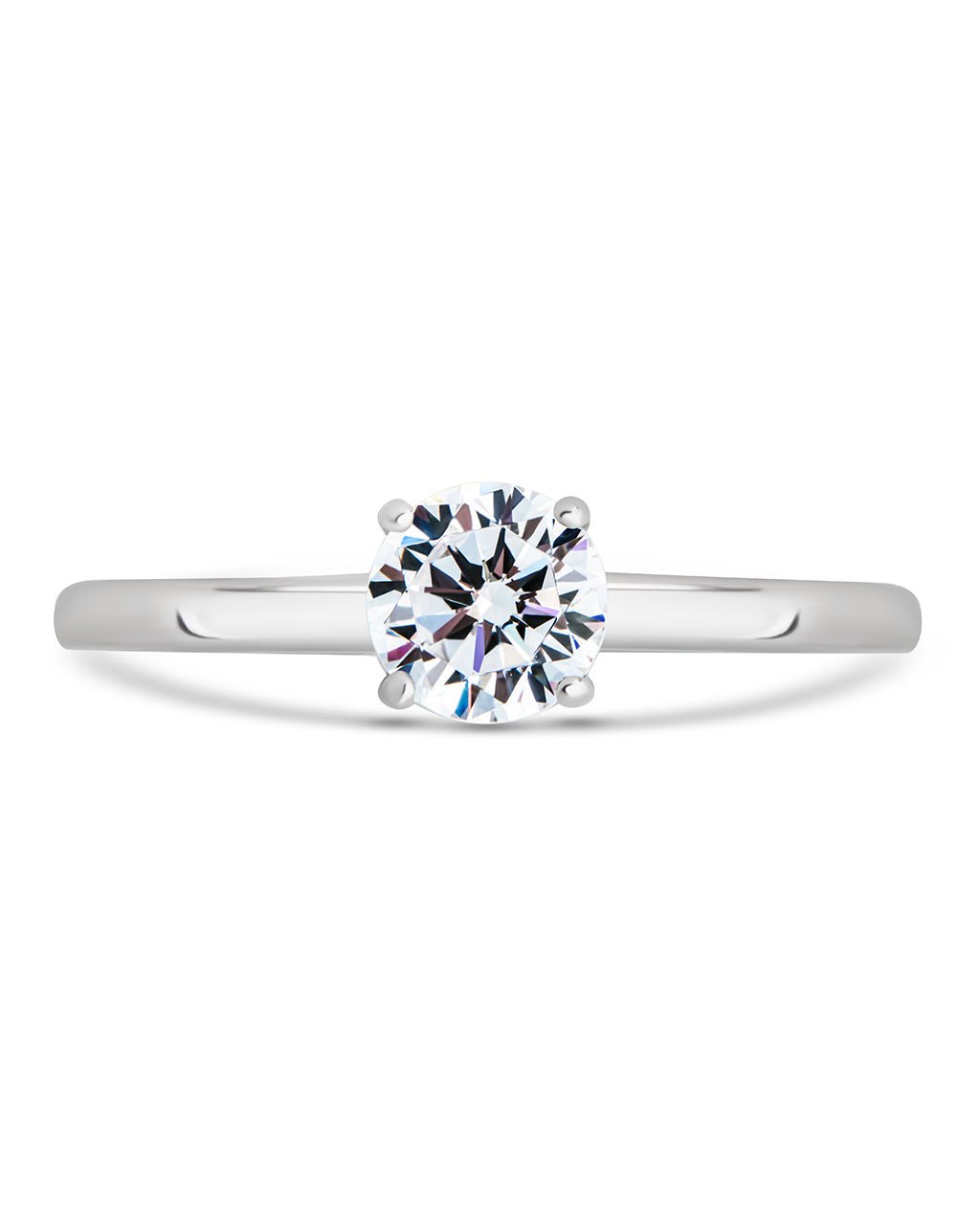 Sterling Silver 4 - Prong Brilliant Cut Promise Ring - Sterling Forever
