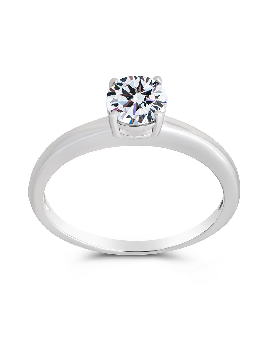 0.05 Carat (ctw) Sterling Silver Round Diamond Promise/Engagement Ring For Women, Size 4 - View #2