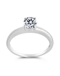Sterling Silver 4 - Prong Brilliant Cut Promise Ring - Sterling Forever