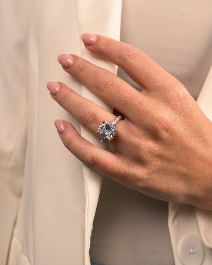 Sterling Silver Jessa CZ Radiant Ring