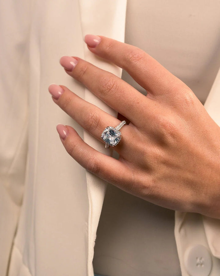 Sterling Silver Jessa CZ Radiant Ring