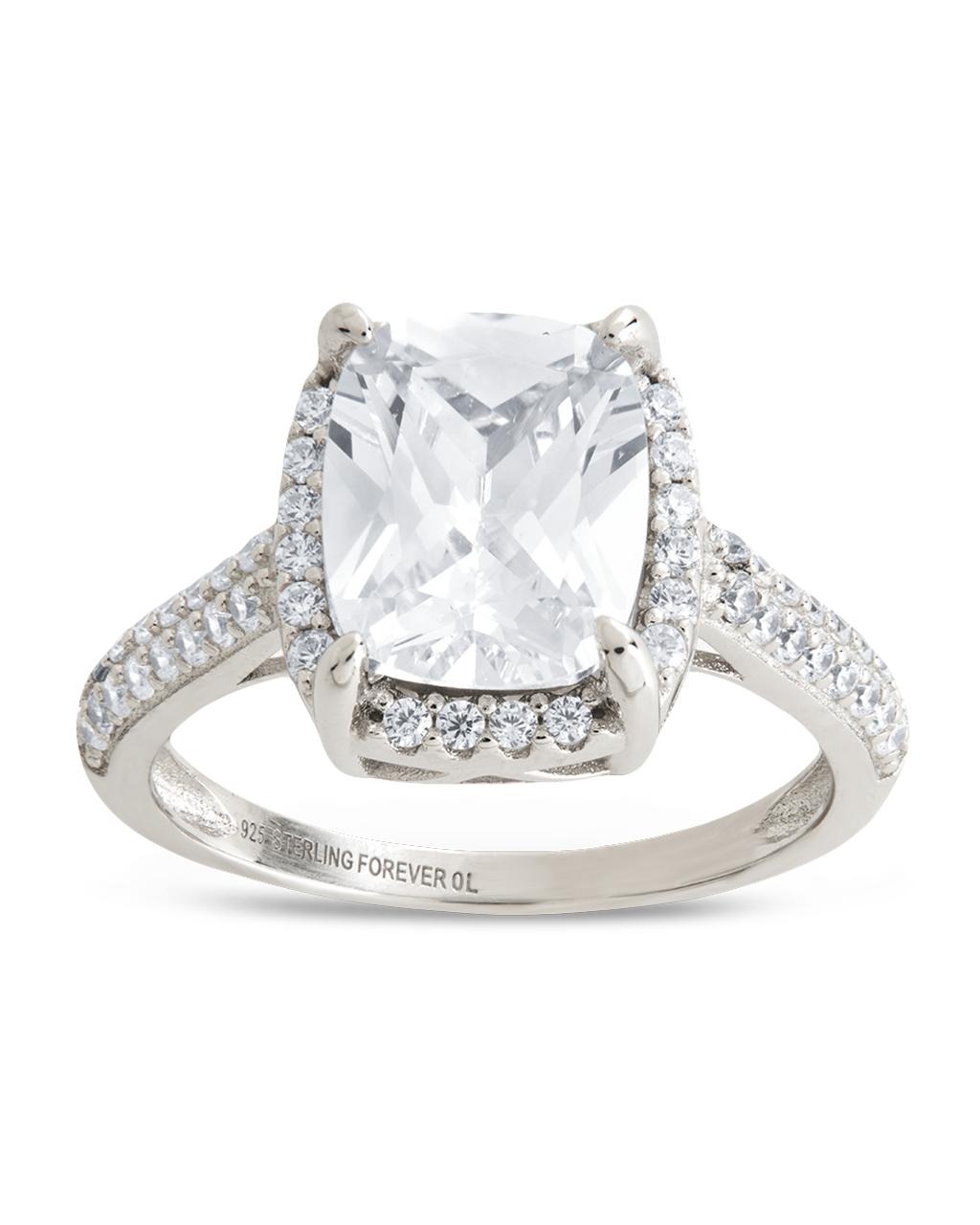 Sterling Silver Jessa CZ Radiant Ring