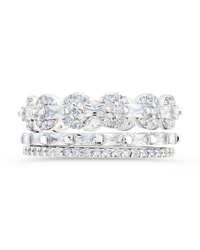 Sterling Silver Melody CZ Bezel Ring Set of 3 - Sterling Forever