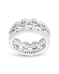 Sterling Silver Melody CZ Bezel Ring Set of 3 - Sterling Forever