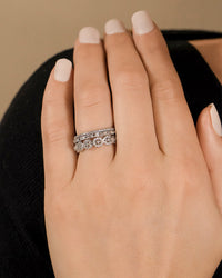 Sterling Silver Melody CZ Bezel Ring Set of 3 - Sterling Forever