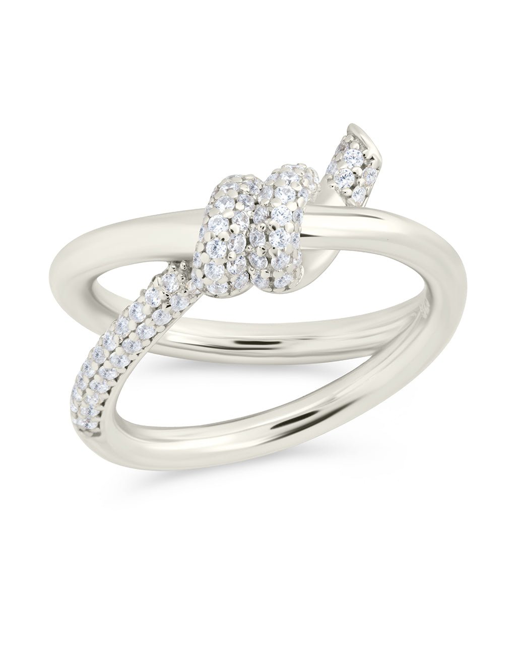 Sterling Silver Irene CZ Twisted Ring - Sterling Forever