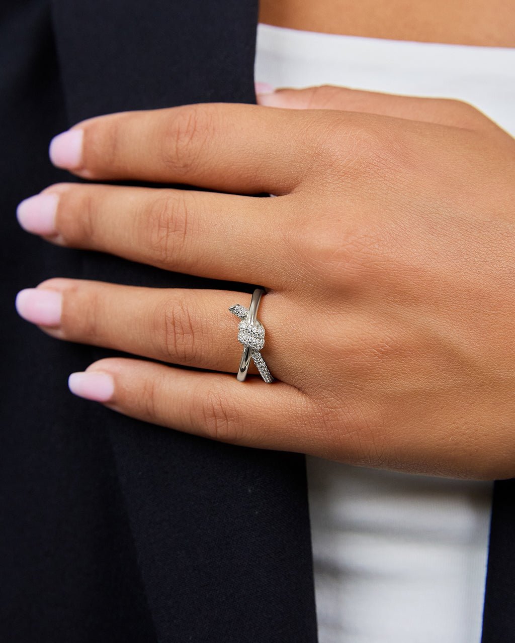 Sterling Silver Irene CZ Twisted Ring - Sterling Forever