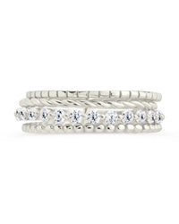 Sterling Silver Cassidy CZ Layered Textured Ring - Sterling Forever