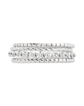 Sterling Silver Cassidy CZ Layered Textured Ring