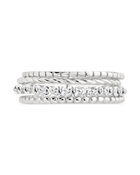 Sterling Silver Cassidy CZ Layered Textured Ring