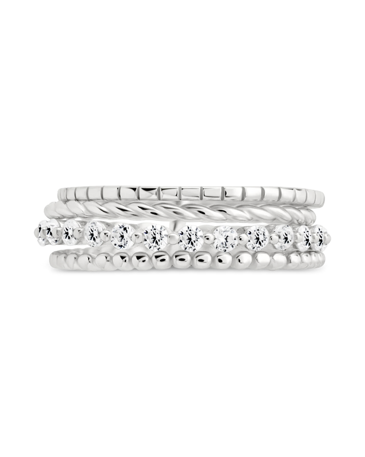 Sterling Silver Cassidy CZ Layered Textured Ring