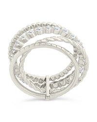 Sterling Silver Cassidy CZ Layered Textured Ring - Sterling Forever