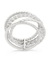 Sterling Silver Cassidy CZ Layered Textured Ring